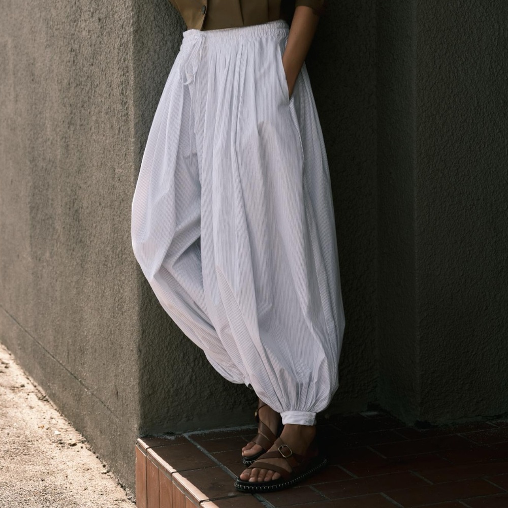 Zara ZW Collection Striped Balloon Pants